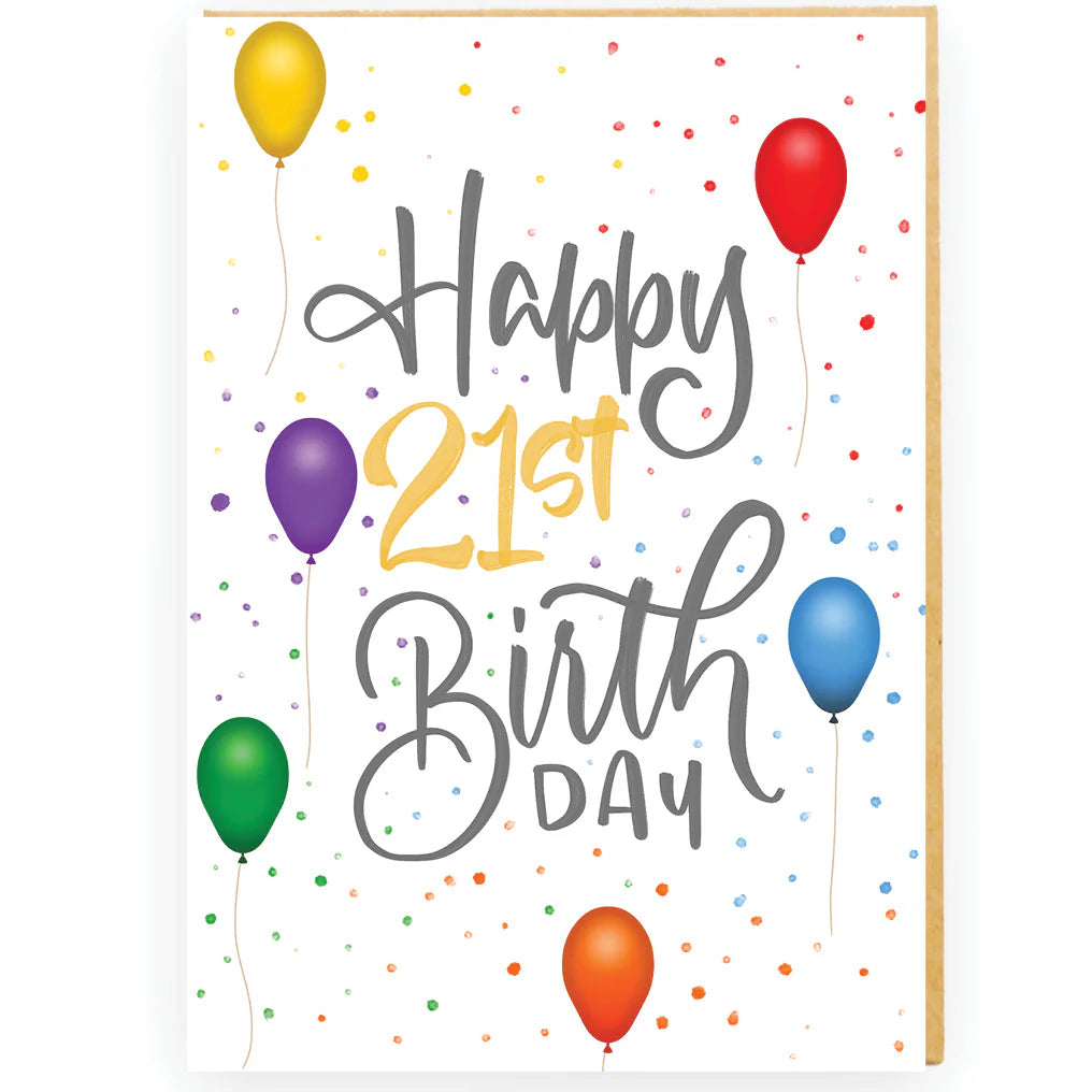 Jumbo Card - Happy 21st Balloons