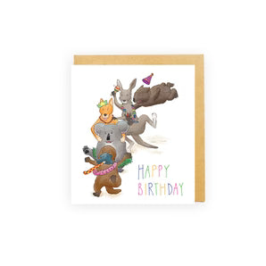 Mini Card - Happy Birthday Conga Line