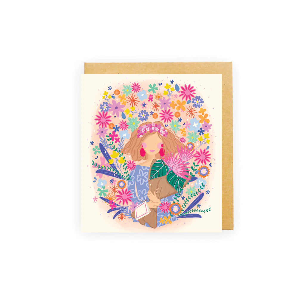 Mini Card - Floral Face
