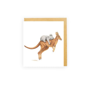 Mini Card - Koala On Kangaroo