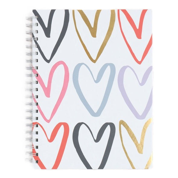 Multi Hearts Spiral Notebook - A4