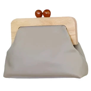 Wood Frame Clutch Bag