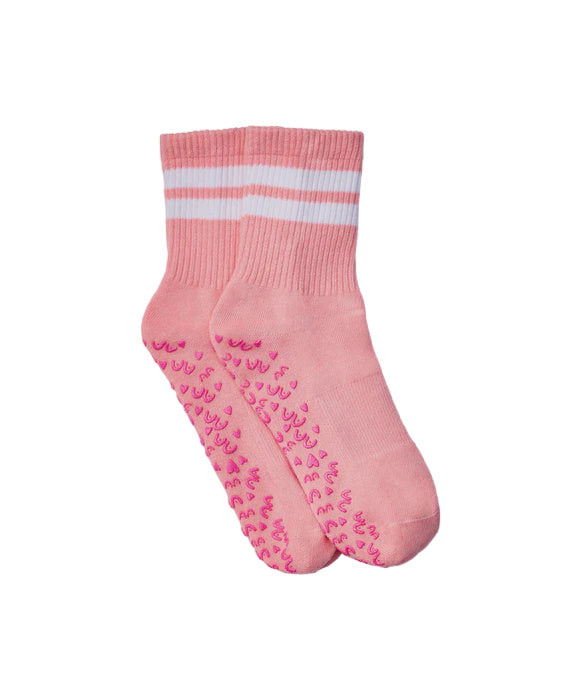 Crew Grip Socks - Rose Stripe