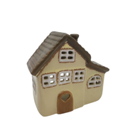 Tealight Holder - Cream & Brown Roof Cottage