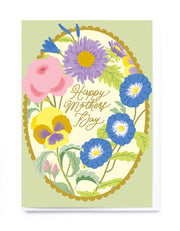 Sage Floral Frame Mother's Day Card