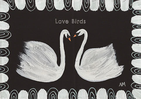 Love Birds Swans Card