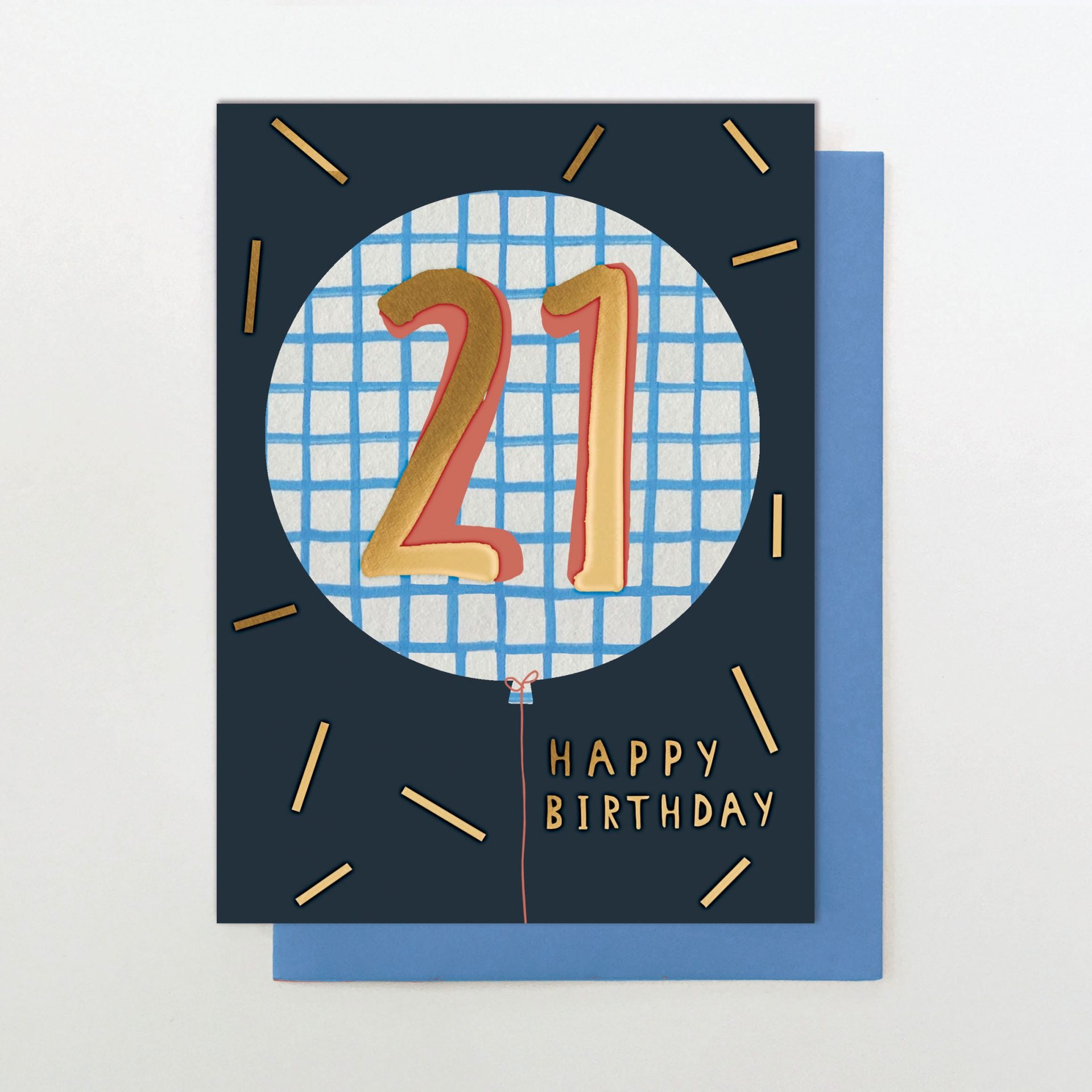 Blue Happy Birthday 21 Balloon