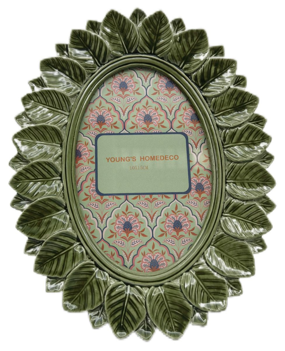 Oval Leaf Frame Green