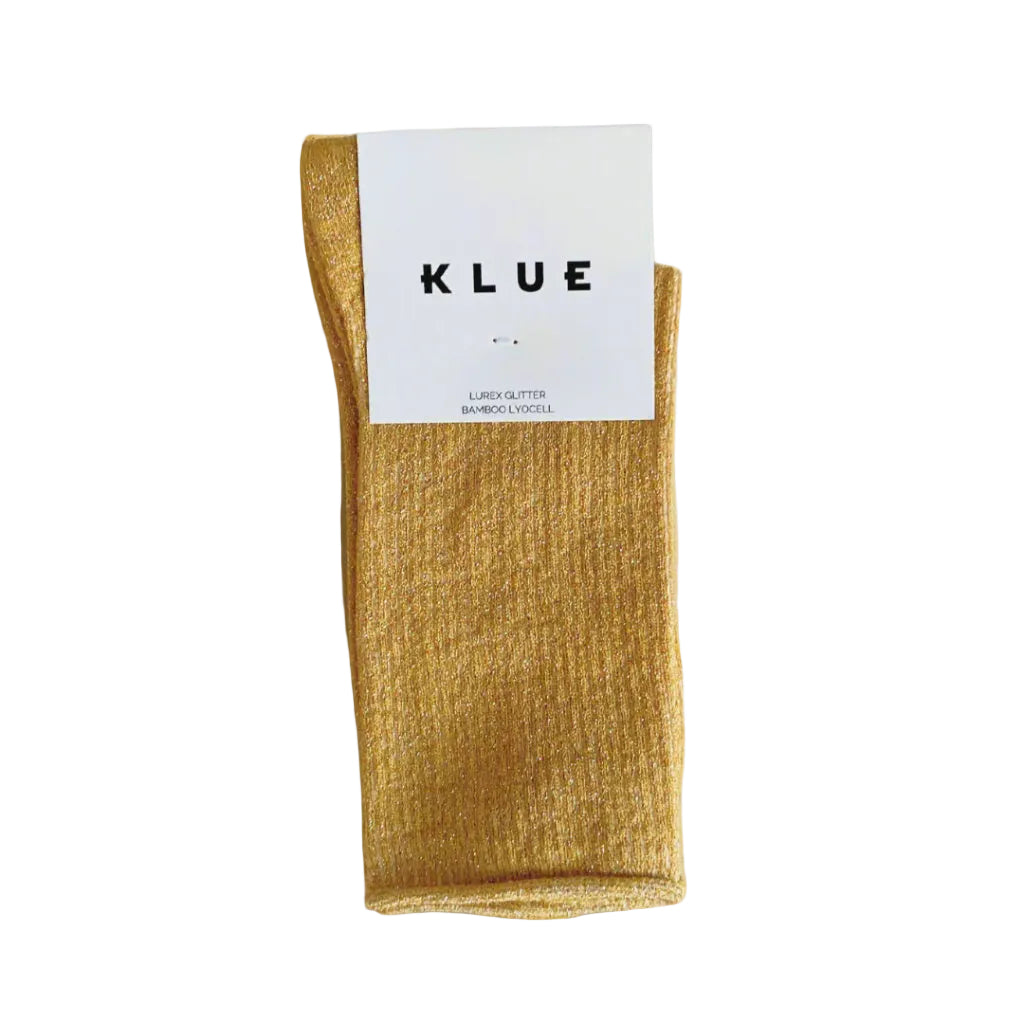 Glitter Lurex Socks - Mustard