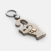 Appleskin Keyring - Standing Cat, Ivory