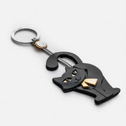 Appleskin Keyring - Standing Cat, Black