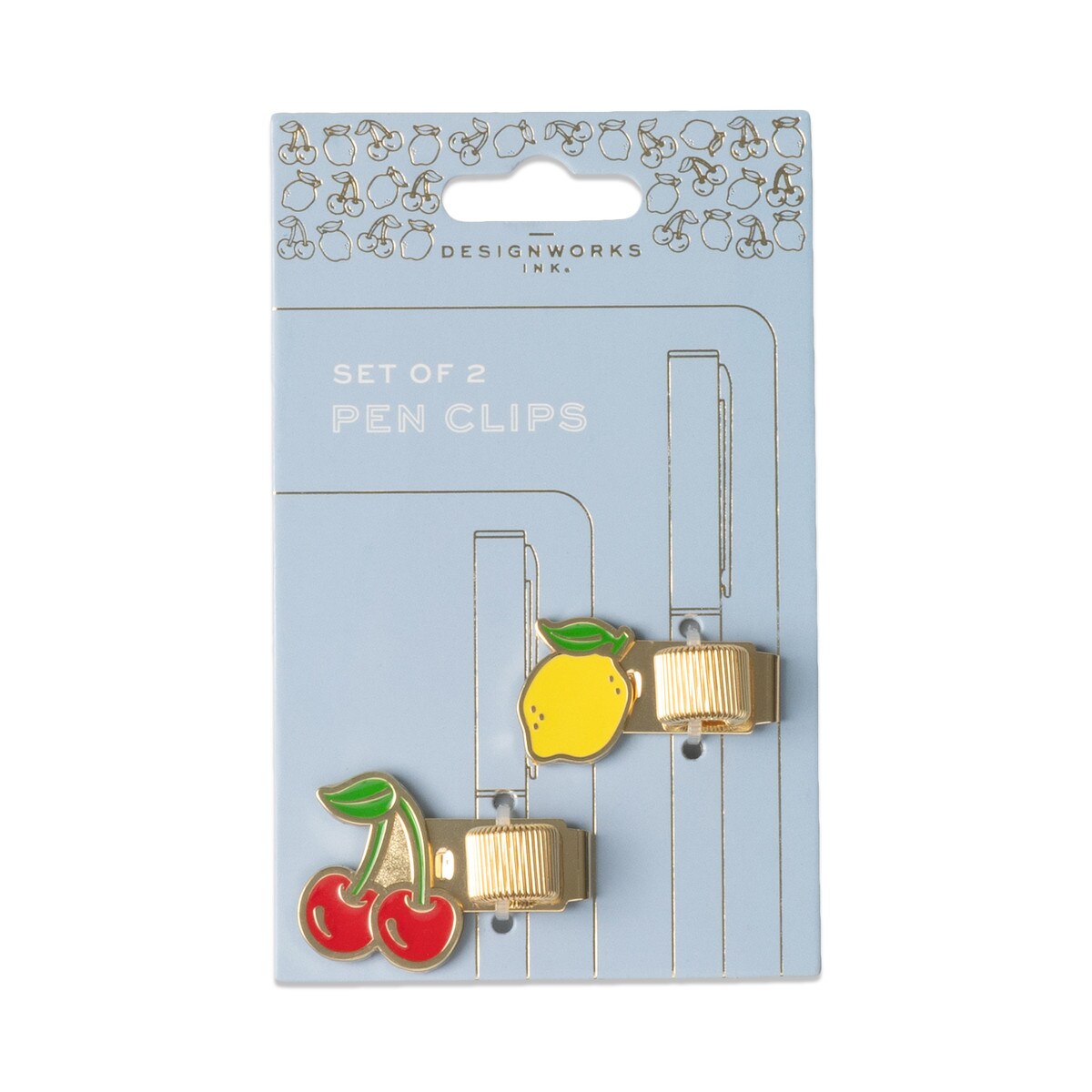 Set of Pen Clips - Lemon + Cherry