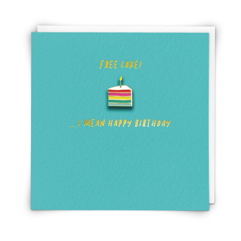 Enamel Pin Card - Free Cake