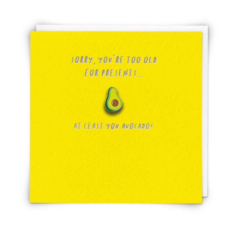 Avocado Card with Enamel Pin
