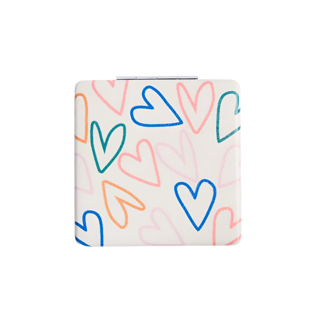 CG Pocket Mirror Square - Outline Hearts
