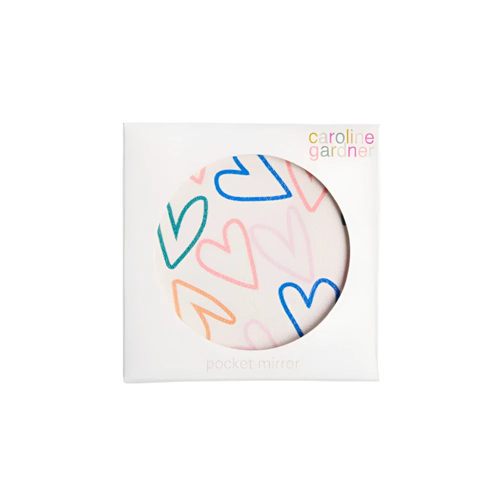 CG Pocket Mirror Square - Outline Hearts