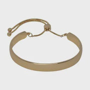 Plain Cuff Slider Bracelet - Gold