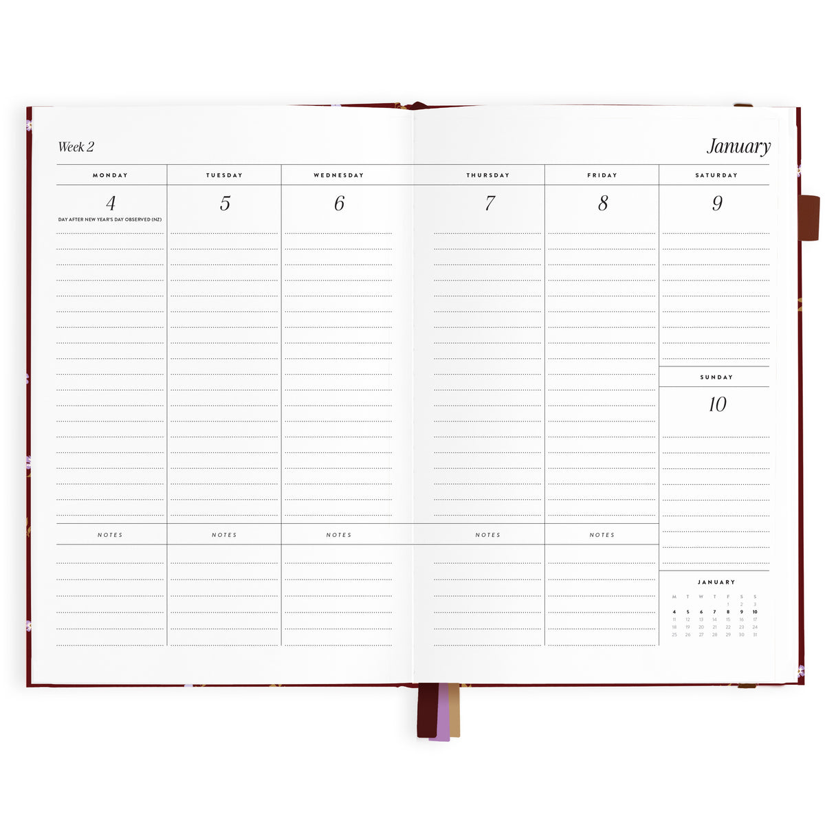 2027 A5 Vertical Planner - Cherry Wisteria