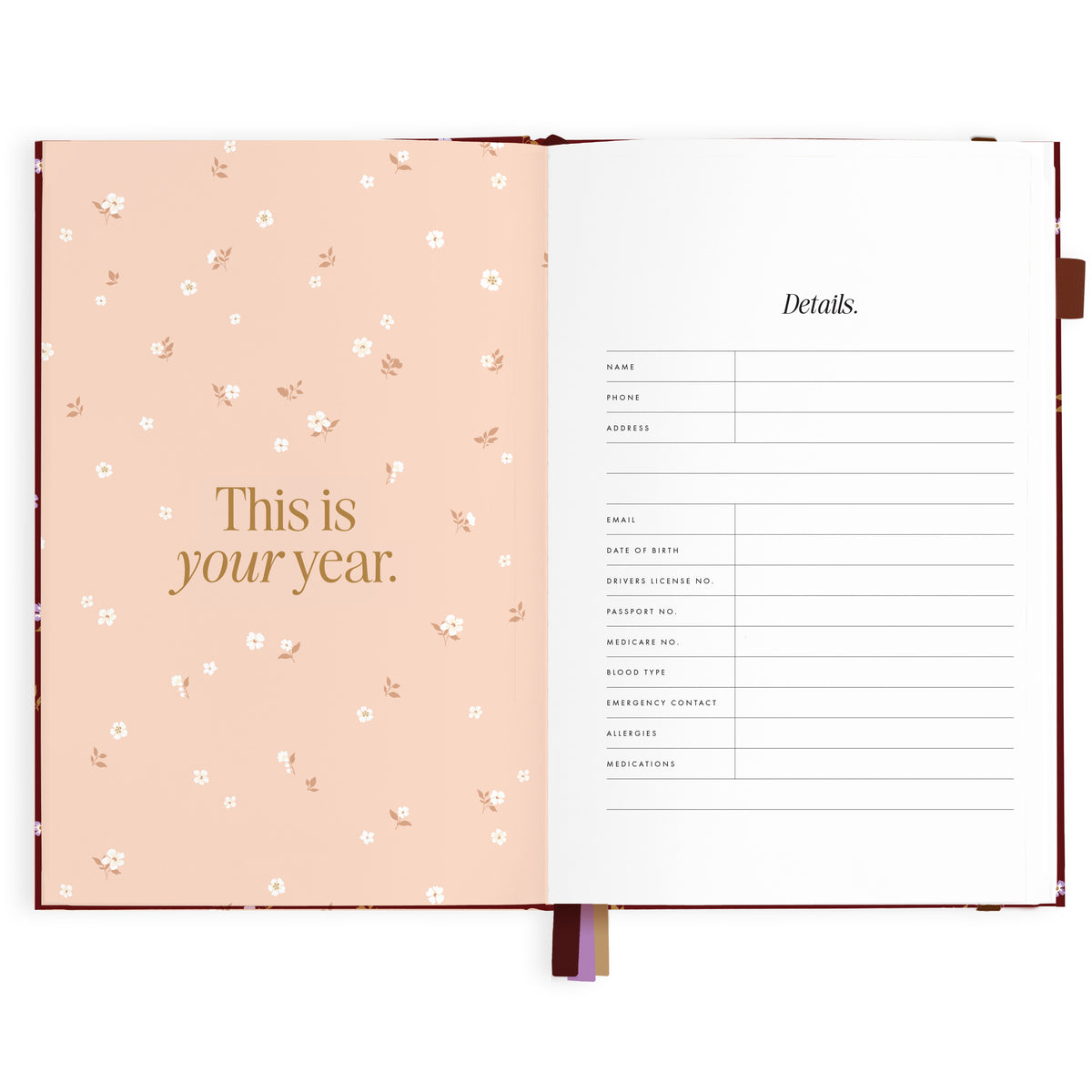 2027 A5 Vertical Planner - Cherry Wisteria