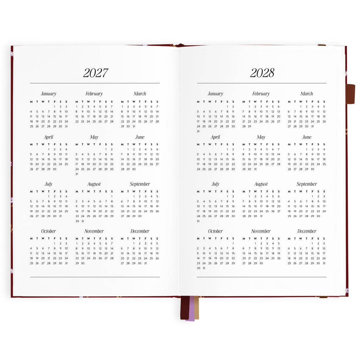 2027 A5 Vertical Planner - Amalfi Latte