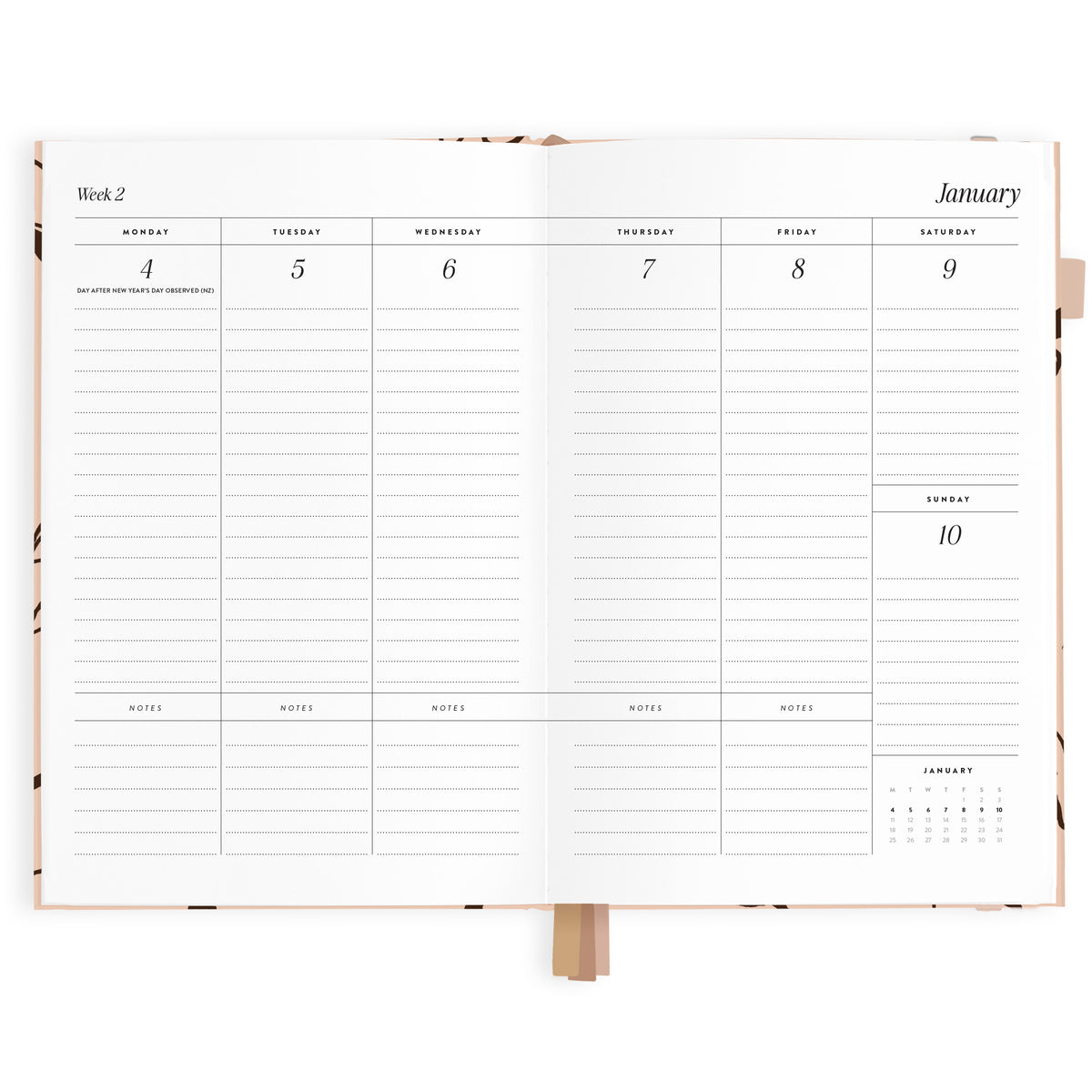 2027 A5 Vertical Planner - Amalfi Latte