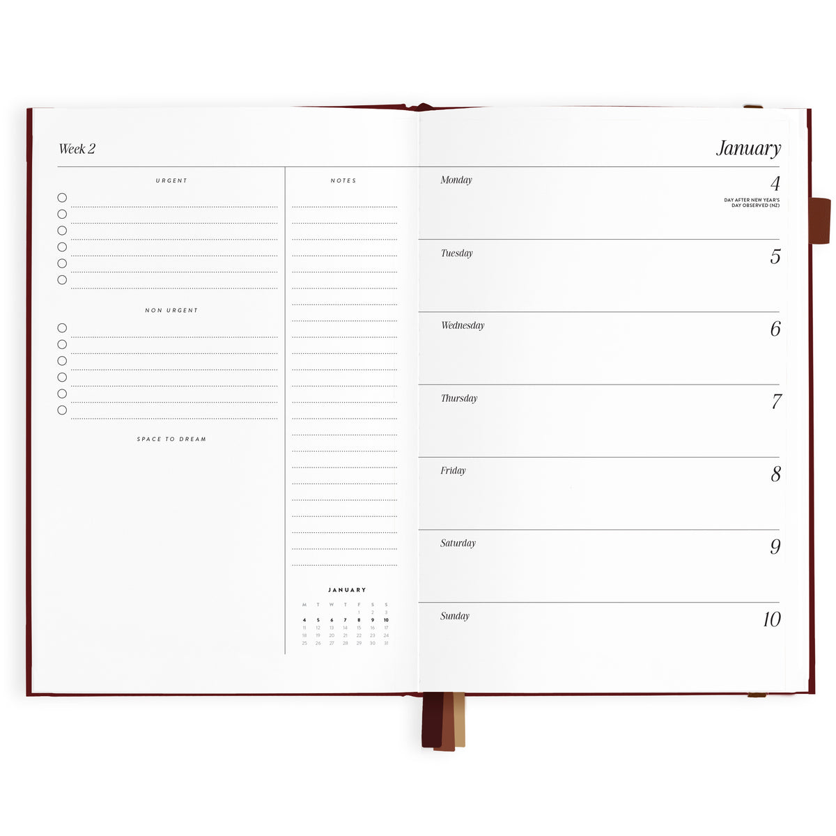 2027 A5 Horizontal Planner - Cherry
