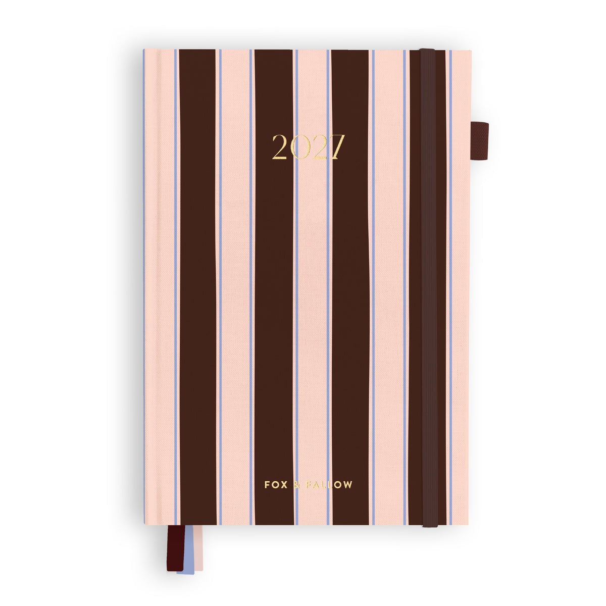 2027 A5 Academic Vertical Planner - Chocolate Stripe