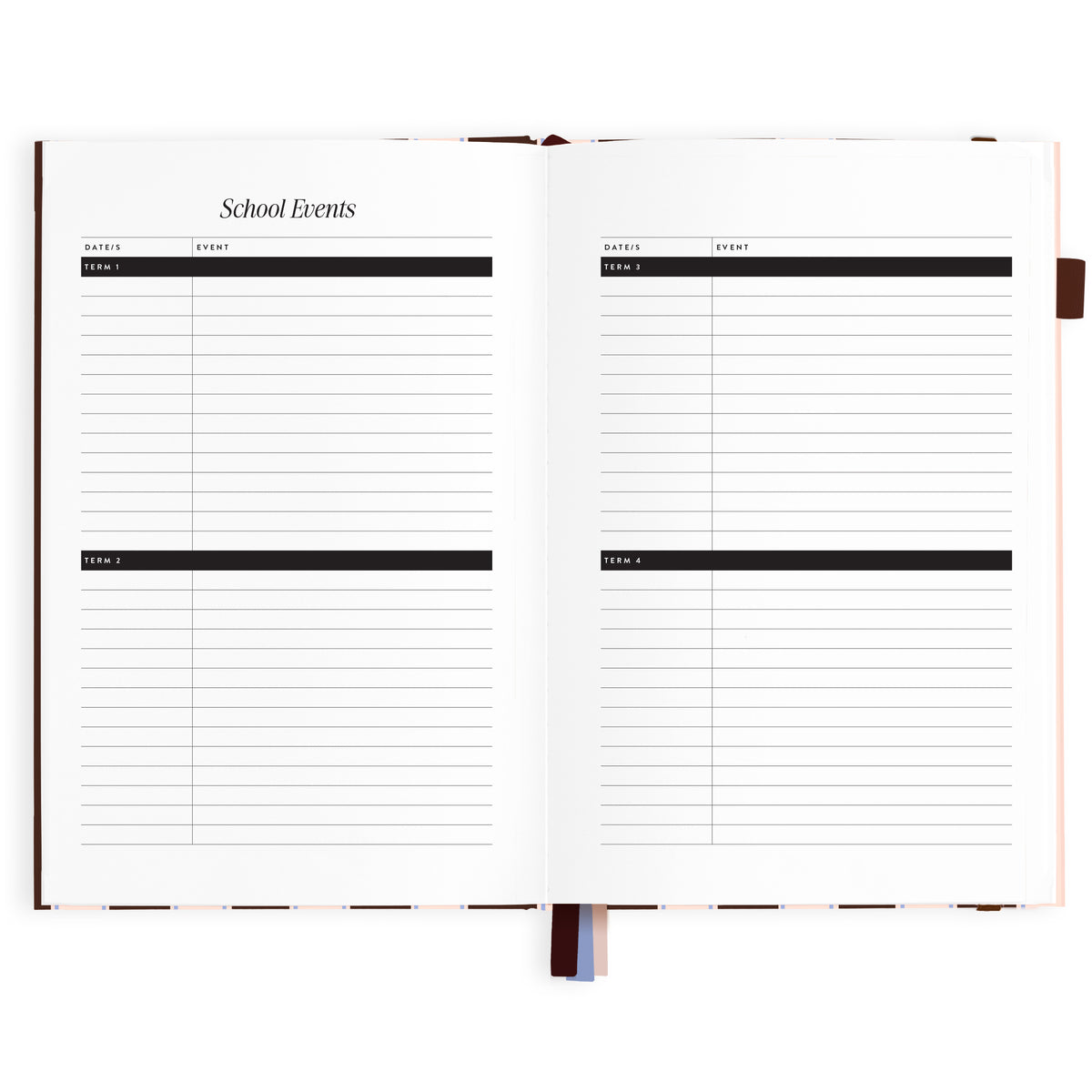 2027 A5 Academic Vertical Planner - Chocolate Stripe