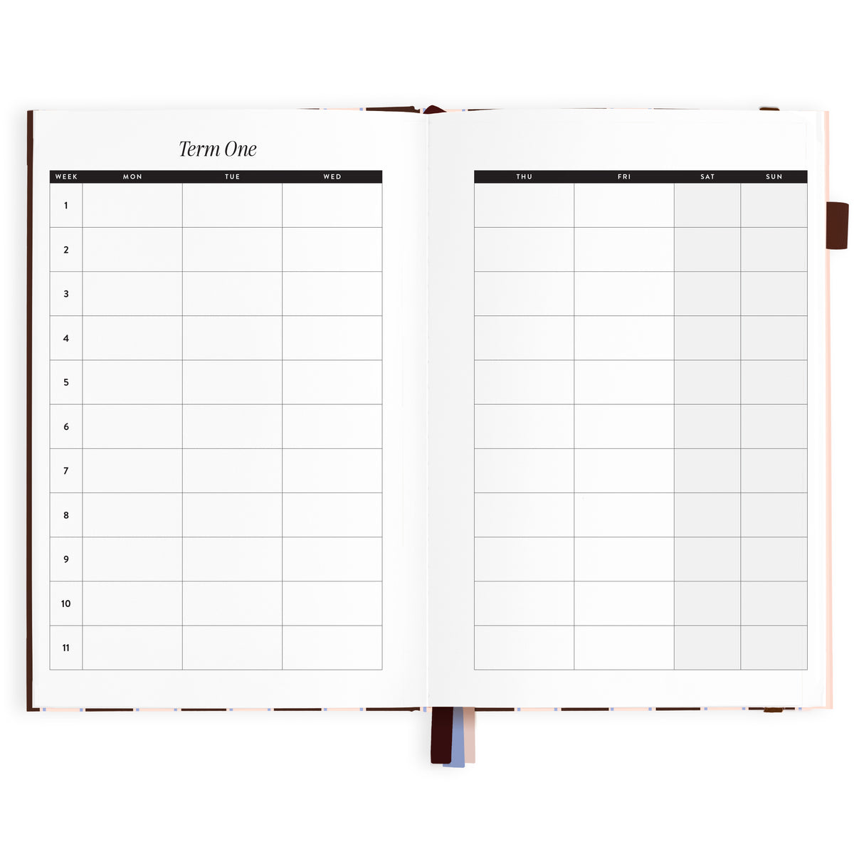 2027 A5 Academic Vertical Planner - Chocolate Stripe