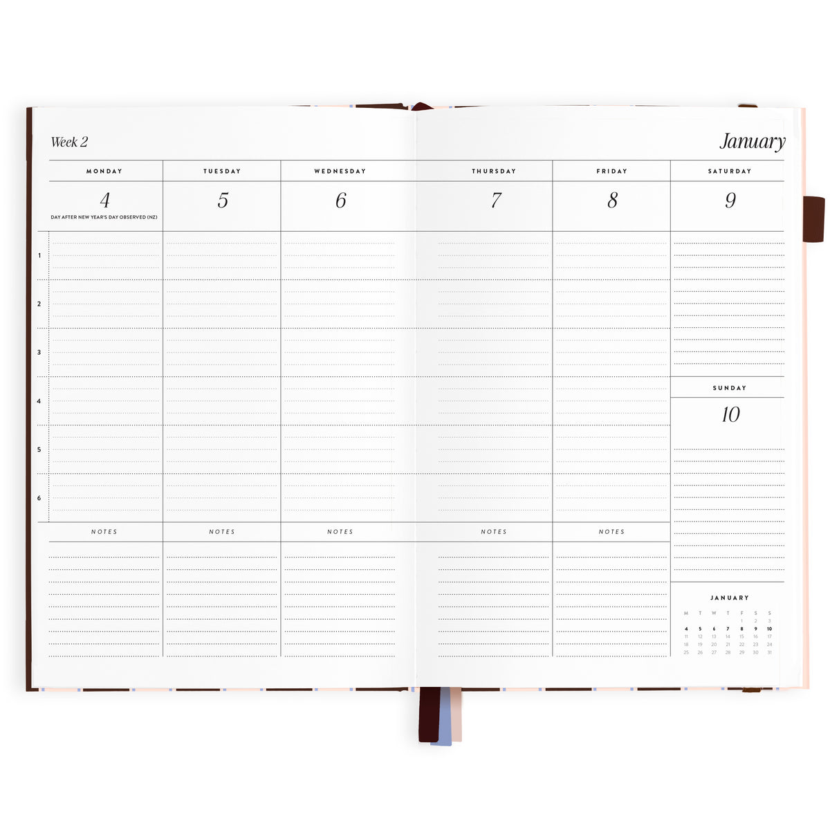 2027 A5 Academic Vertical Planner - Chocolate Stripe