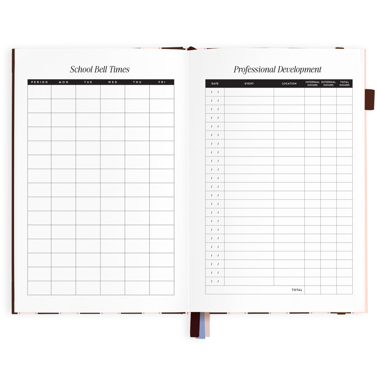 2027 A5 Academic Vertical Planner - Chocolate Stripe
