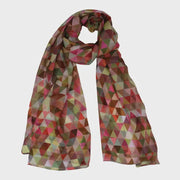 Abstract Pure Silk Scarf - Multicoloured Triangles
