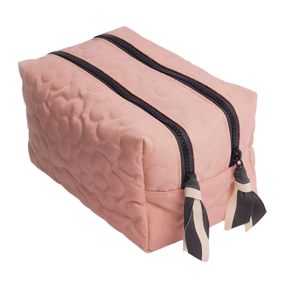 Travel Washbag Large - Pink Flower Quilted