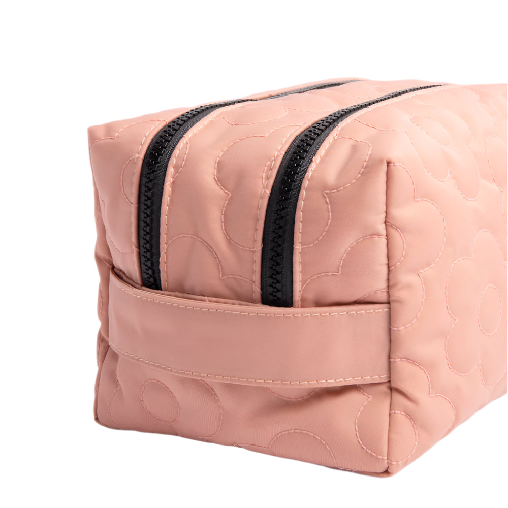 Travel Washbag Large - Pink Flower Quilted