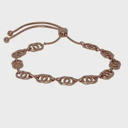 Cirlce Link Chain Slider Bracelet - Rose Gold