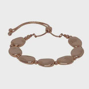 Oval Pebble Slider Bracelet - Rose Gold