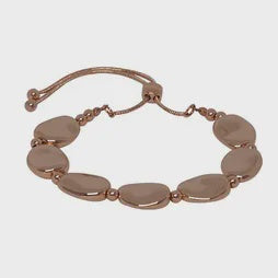 Oval Pebble Slider Bracelet - Rose Gold