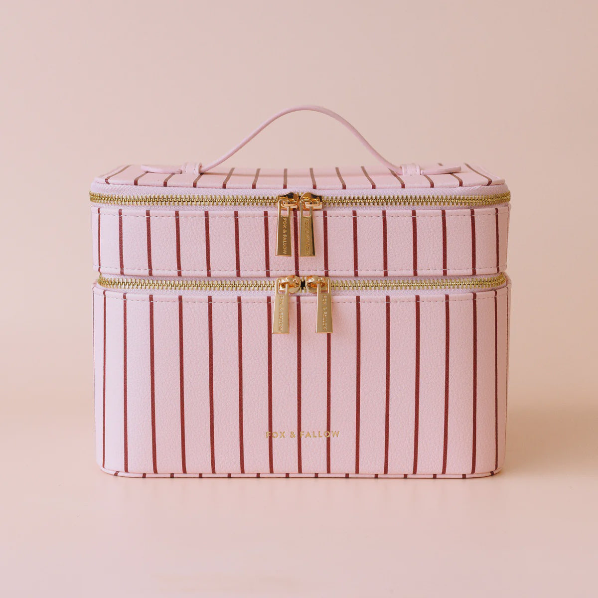 The Classic Vanity Case - Rosé Pinstripe
