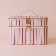 The Classic Vanity Case - Rosé Pinstripe