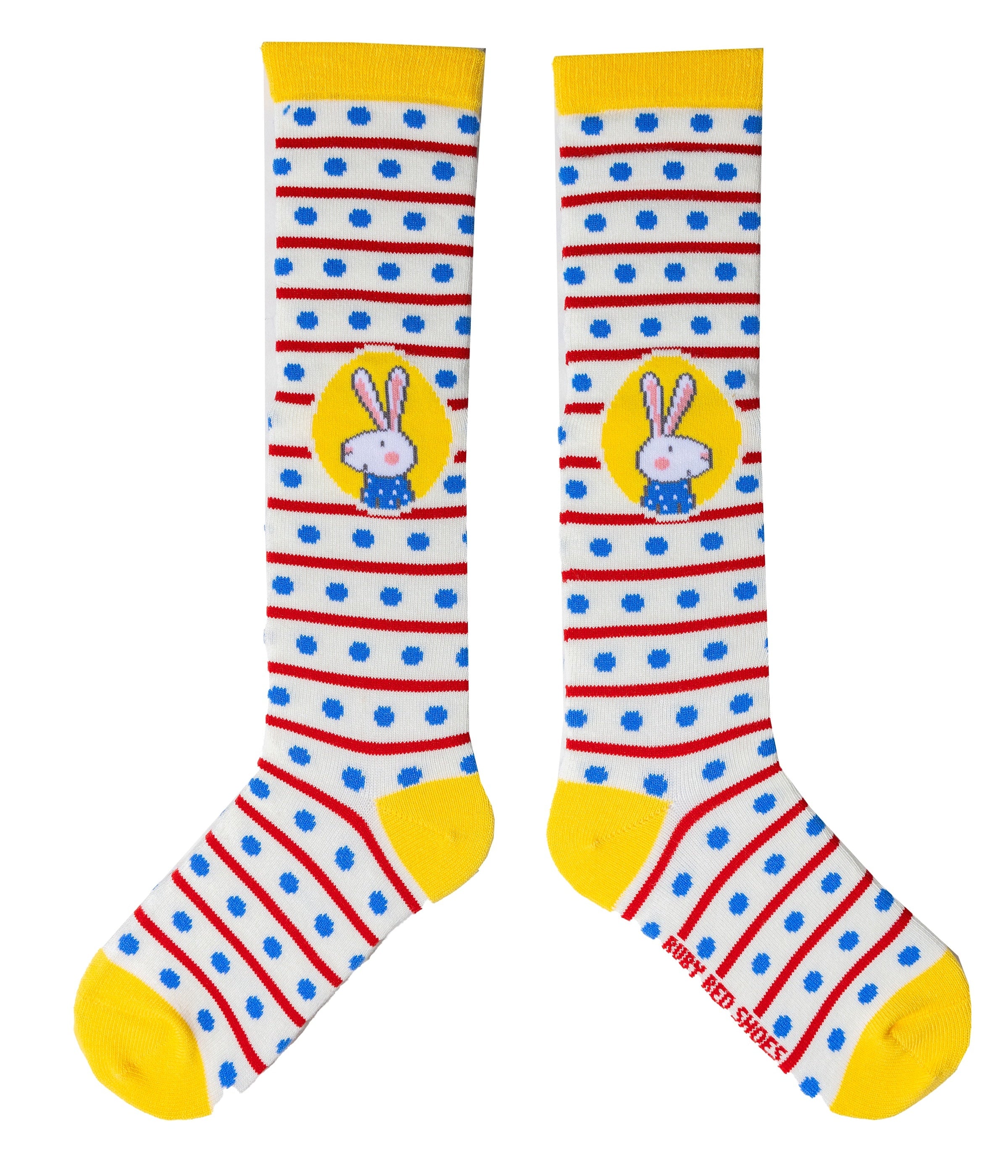 Ruby Red Shoes Knee High Socks (4-7 Years) - Ruby's Paris Spots & Stripes