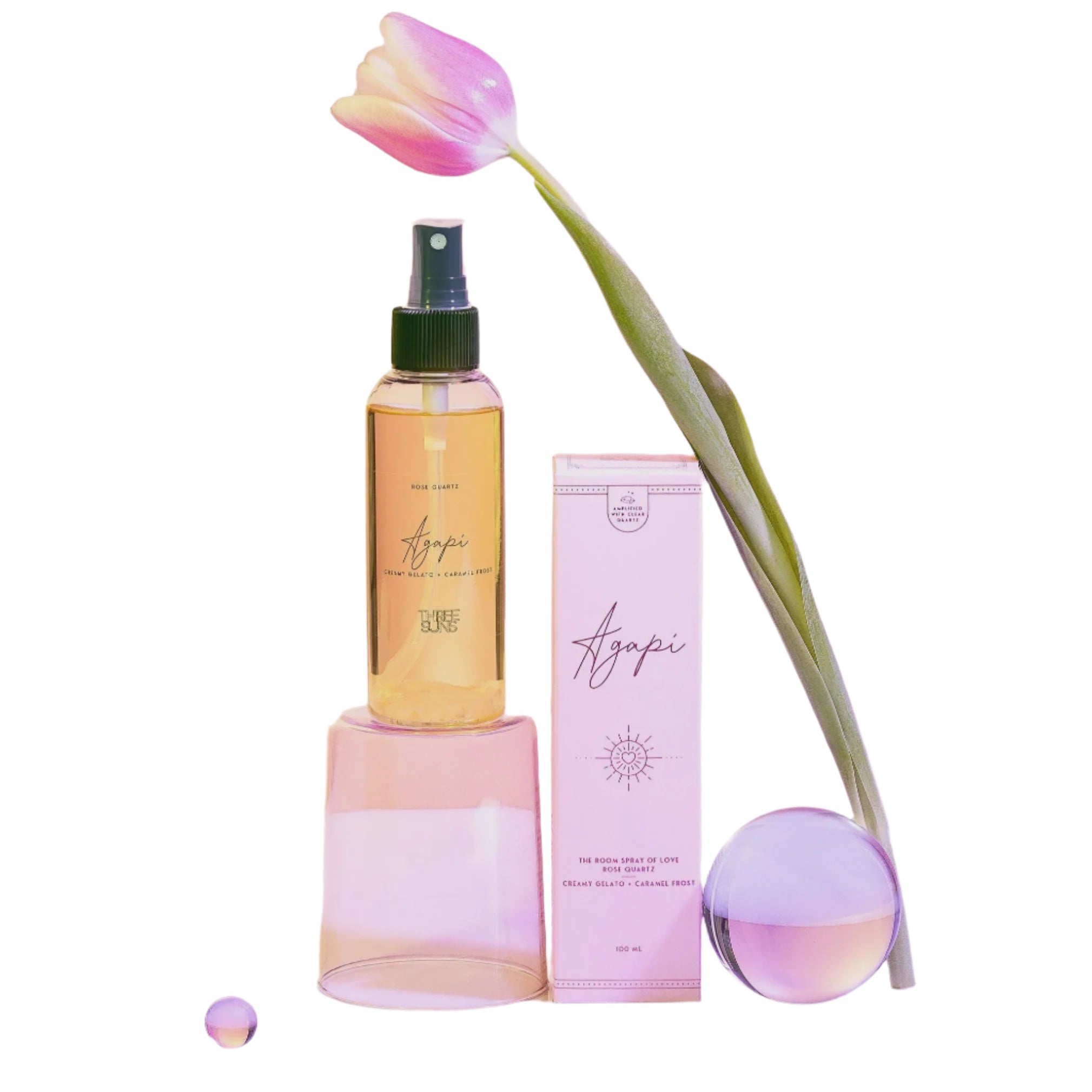 Crystal Infused Room Spray of Love - Agapi - Vanilla Gelato & Caramel Frost