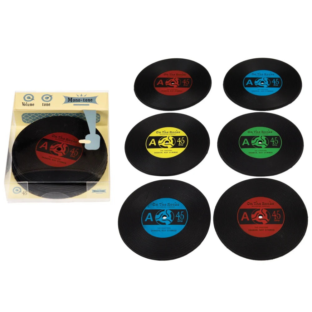 Silicone Coasters Set of 6 - Vinyl Records
