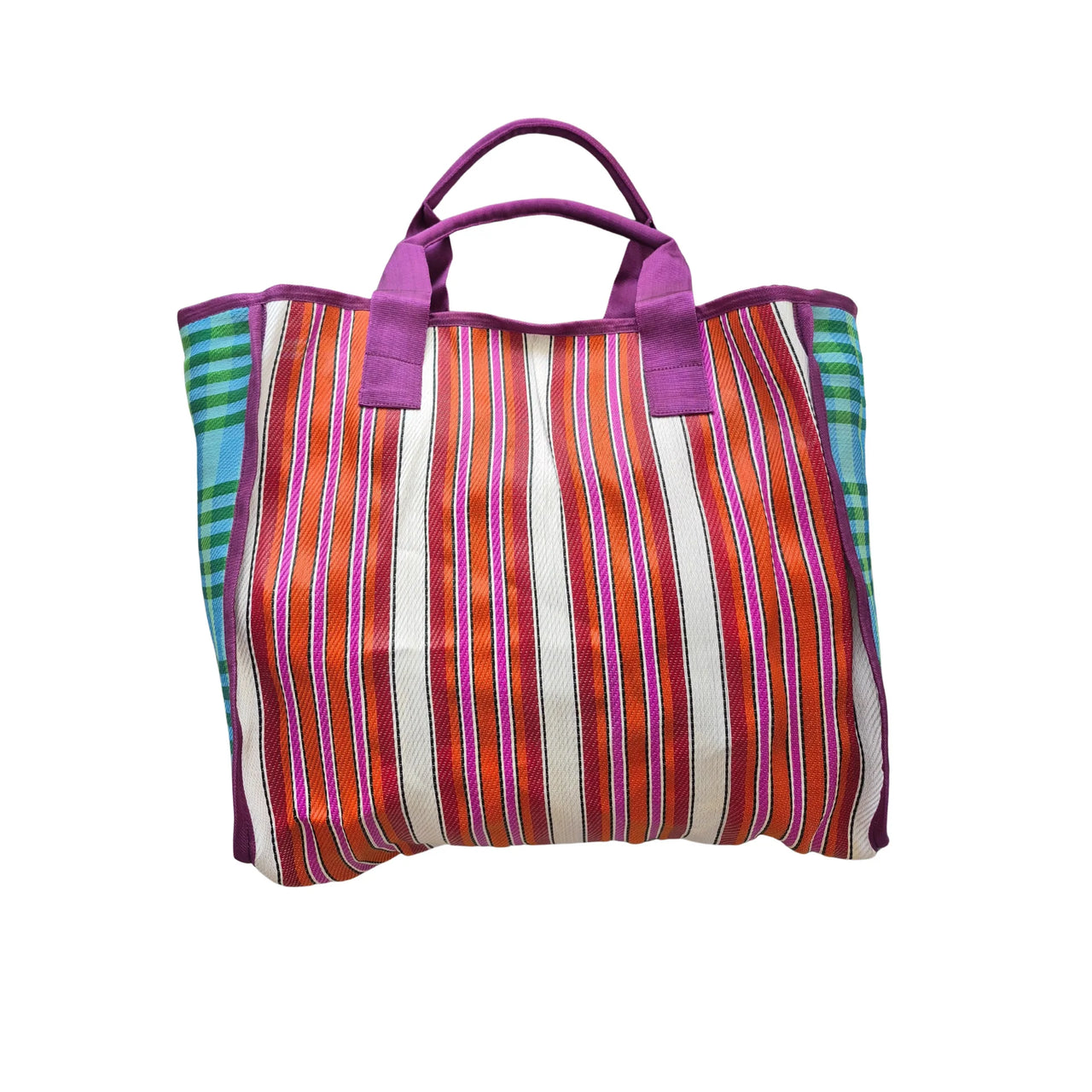 Nylon Tote Bag - Blue & Orange