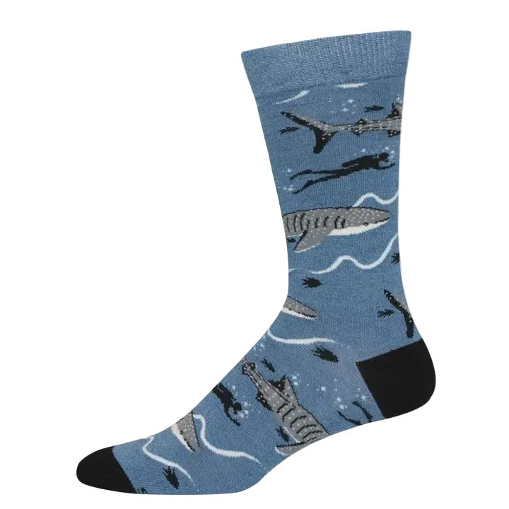 Men's Bamboo Socks - Whale Shark Blue