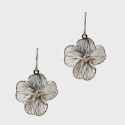 Filigree Flower Earrings - Silver