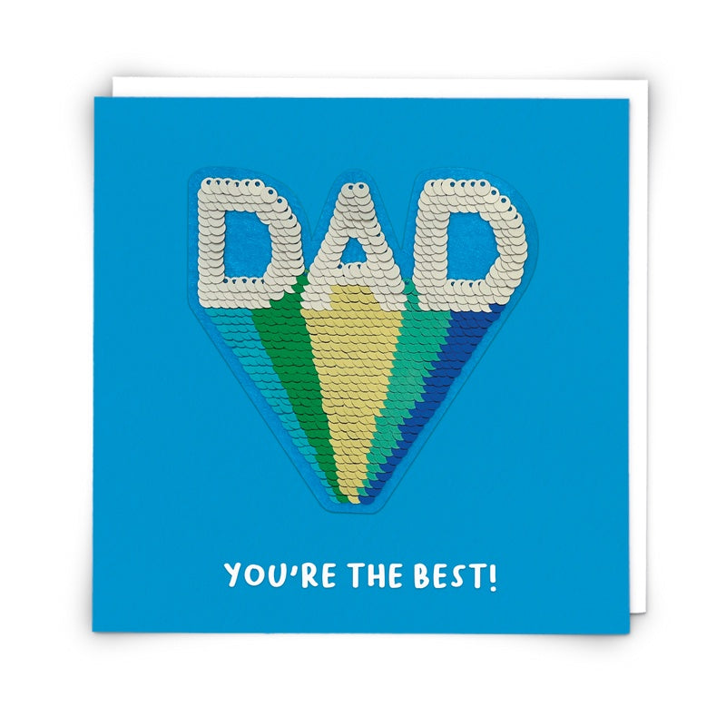 Reusable Sequin Patch Card - Dad You're The Best
