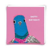 Sequin Pigeon Card