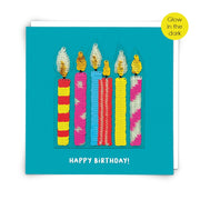 Reusable Sequin Patch Card - Glow In The Dark Candles