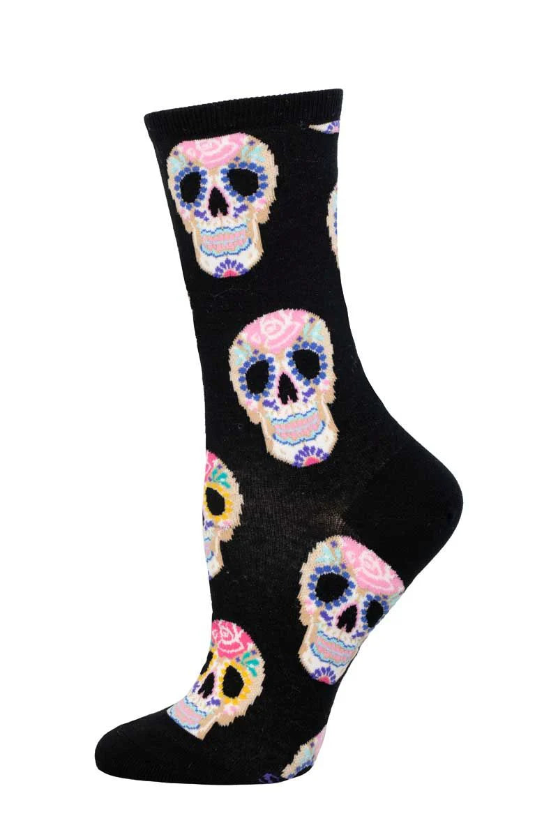 Ladies Socks - Dia De Los Muertos Skull