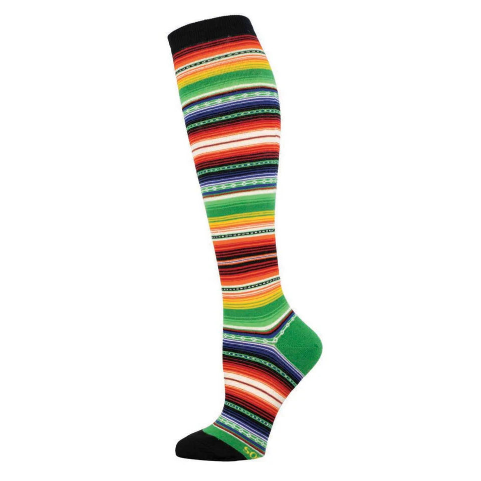 Ladies Knee High Socks - Mexican Serape